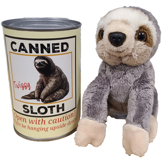 Canned Sloth - Sloth Stuffed Animal Plush in a Can!