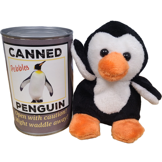 Canned Penguin - Penguin Stuffed Animal Plush in a Can!