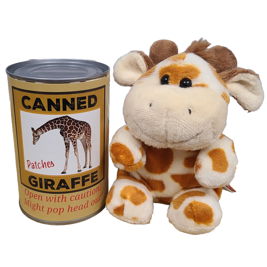 Canned Giraffe- Giraffe Stuffed Animal Plush in a Can!